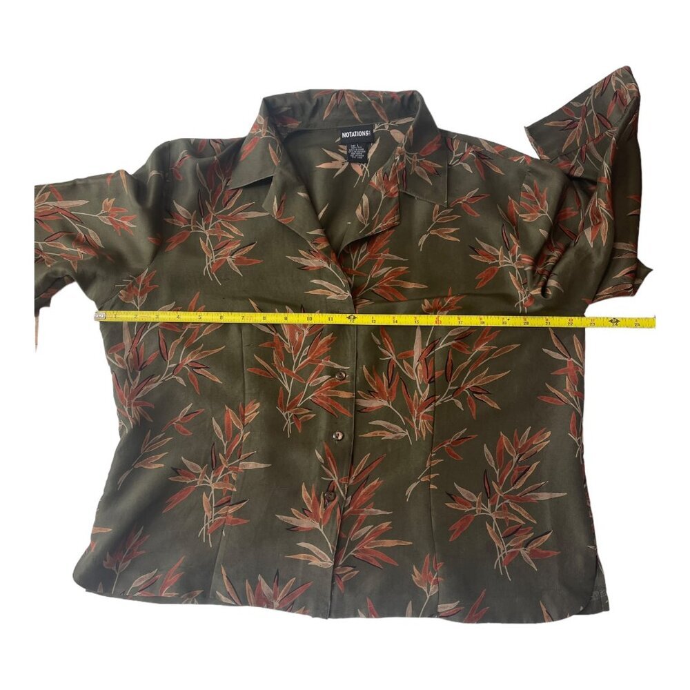 100% Silk Notations Silk Women's Blouse Size Large - Picture 5 of 8